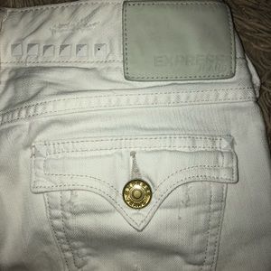 Express White Distressed Jeans Size 0